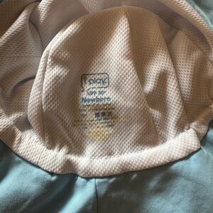 Blue swim hat with spf